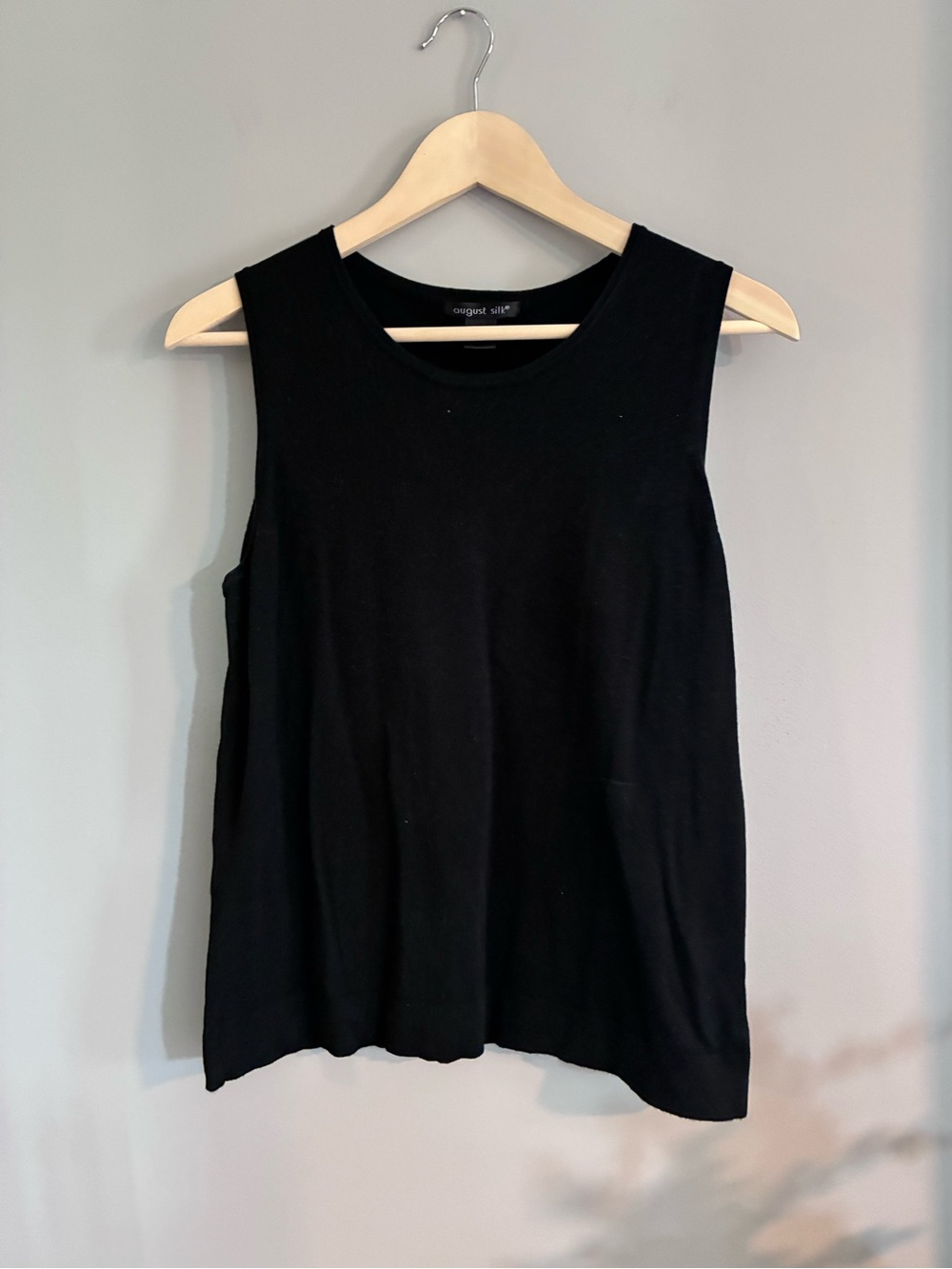 August Silk Black Knit Tank Size Extra Large